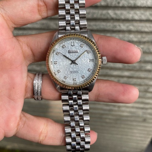 Rare Bulova President Computer Dial Diamond Index Automatic Vintage Watch Boys - Picture 4 of 8