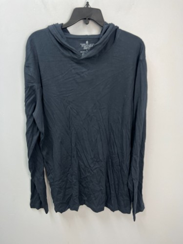 Stafford Denim Blue Long Sleeve Pullover Hooded Pajama Top Men's Size Large