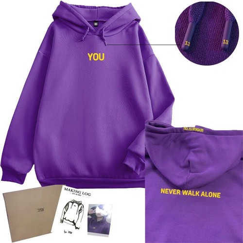 Jimin Hoodie WITH YOU HOODY Purple Pullover Hooded Sweatshirts With Photo Coat - Afbeelding 1 van 18