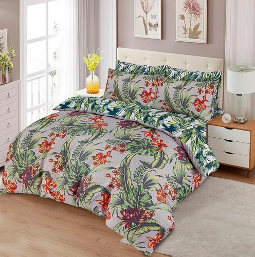 Reversible 4 Piece Bedding Set Duvet Cover Fitted Sheet Pillowcases All Sizes - Picture 4 of 12