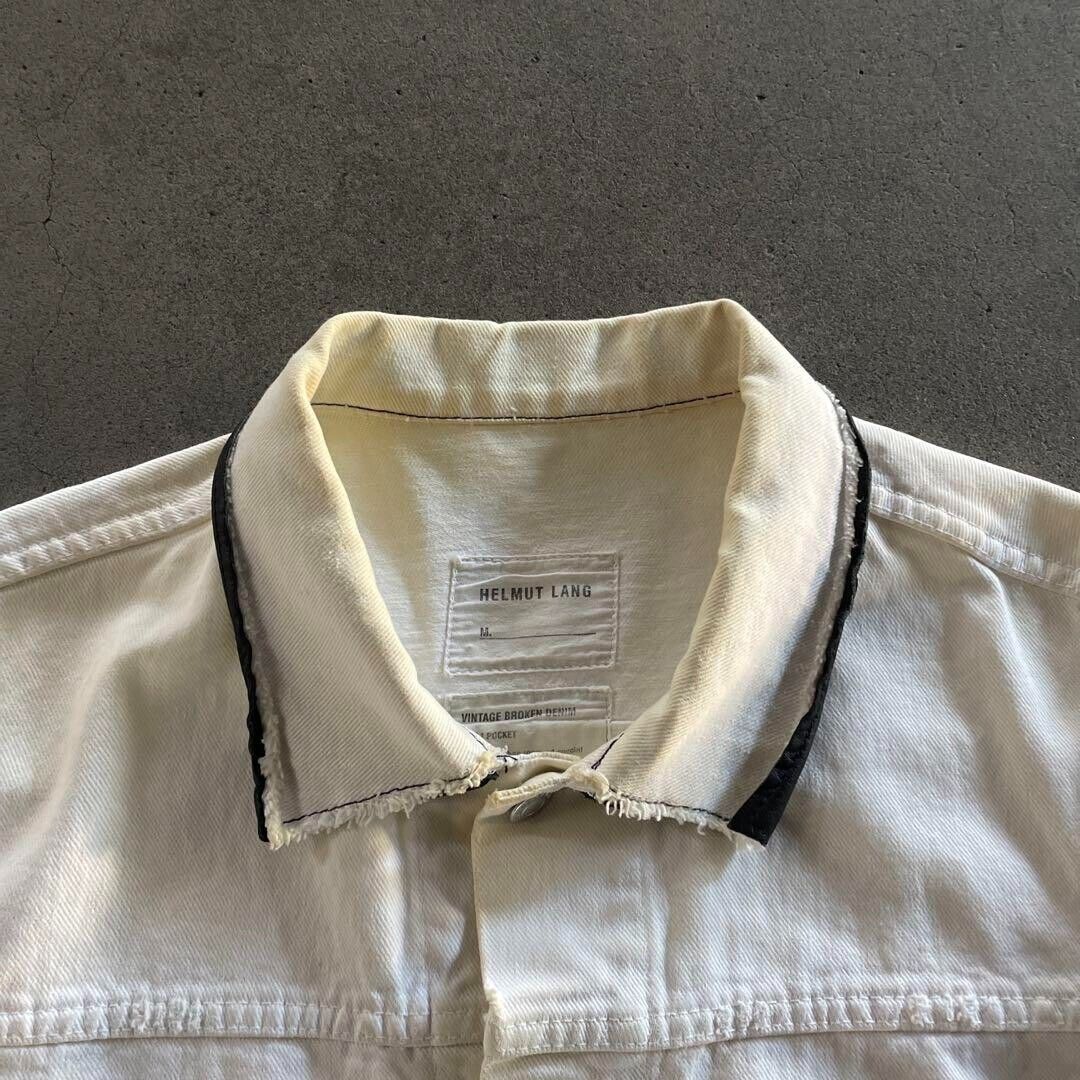 HELMUT LANG 2003SS Leather Sleeve Denim Jacket Size 50 Men's HELMUT LANG 2003SS Leather Sleeve Denim Jacket Size 50 Men's