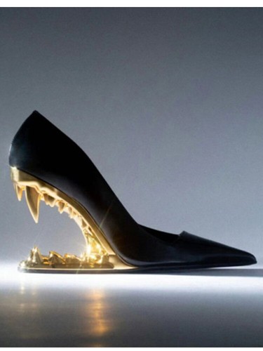 Sandalias de verano de metal con dientes zapatos de tacón alto moda para mujer sandalias talla 44 - Imagen 30 de 39