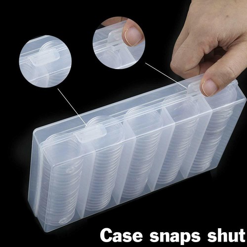 100 Pack of 30mm Coin Collector Capsules w\ Storage Case - Protected & Organized - Picture 7 of 7
