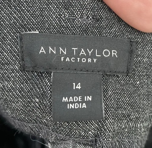 Ann Taylor Factory Womens Gray The Ankle Mid Rise Slim Leg Pants Size 14 NWT - 第 4/12 張圖片