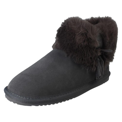Damas Hush Puppies 'Ayana Bootie' Gamuza Cuero Cálido Forrado Zapatilla Botas - Imagen 2 de 21