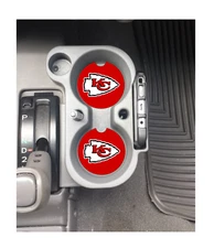 KANSAS CITY CHIEFS RUBBER CAR COASTERS SET (2) NFL