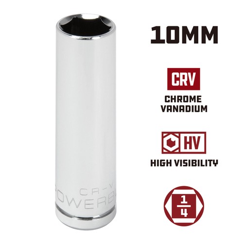 Powerbuilt 1/4 Zoll Antrieb x 10 mm 6 Punkt tiefe Buchse - 648302 - Bild 2 von 5