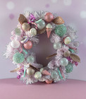 New Candy, Ice Cream Cones, Cupcakes Sweet Shop Bakery Pink Large Wreath Decor