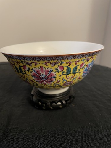 Cuenco de flores vintage chino de porcelana artesanal - Imagen 3 de 9