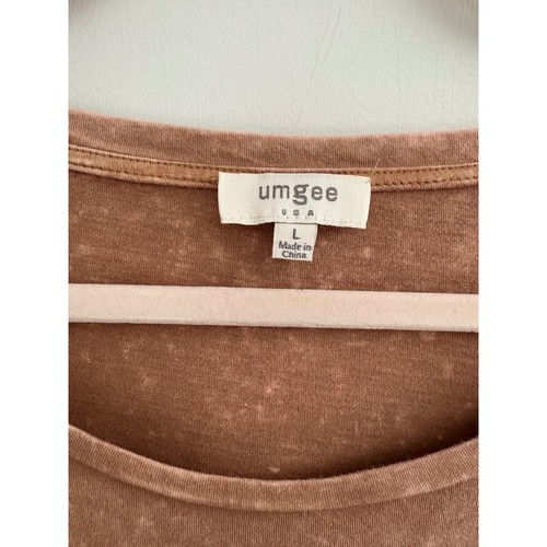 Umgee Womens Top L Brown Long Sleeve Ruffle Tiered Sleeve Casual Blouse - Bild 3 von 7