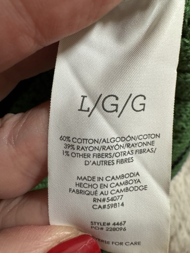 Cabi Women's Sweater Pullover Lucky Day Kelly Green Ivy League  Size L  EUC - Picture 6 of 7