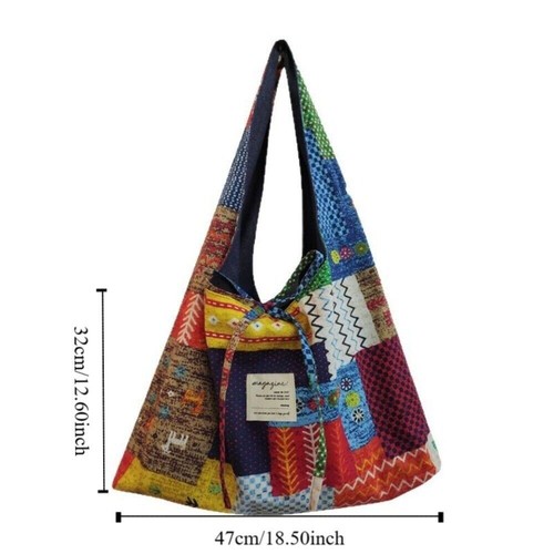Large Capacity Bohemian Shoulder Bag Canvas Tote Bag New Shopping Bag Women - Picture 2 of 12