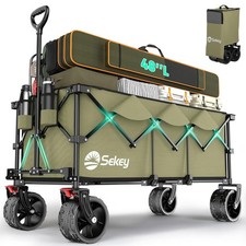 48''L Collapsible Foldable Extended Wagon with 440lbs Weight Capacity