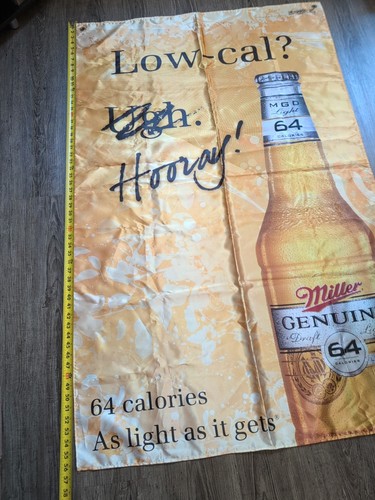 Miller Genuine Draft Light Beer Banner Flag Store display 56" x 35" RARE - Picture 4 of 7
