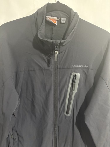 Merrell Men's Aeroblock Full Zip Soft Shell Hiking Jacket Sz Large Black Pockets - Picture 3 of 9