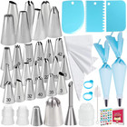 Piping Bags and Tips Set 50Pcs Cake Decorating Supplies Kit with Icing Frosting