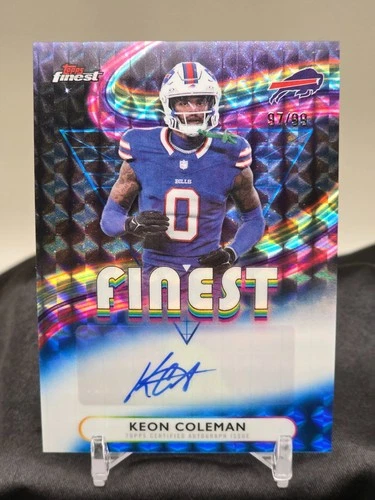 2025 Topps Finest Autographs Keon Coleman #RFA-KC Blue Geometric Refractor /99