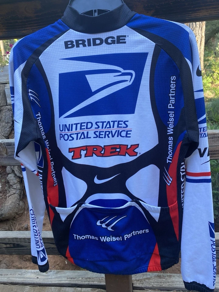 Велосипедная футболка Nike Trek USPS 1/2 на молнии с длинным рукавом - Изображение 4 из 4
