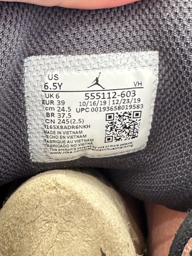 Jordan 1 Mid Pink Quartz Grey (GS) taglia UK 6 / US 6,5 nuovo con scatola 555112-603 - Foto 5 di 7