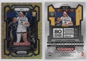 2024 Prizm Monopoly WNBA Millionaire Gold Mojo /500 Kamilla Cardoso #2 Rookie RC