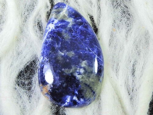 30Cts Natural Sodalite Fancy Crystal Mineral Cabochoh Loose Gemstone 21X36MM j00