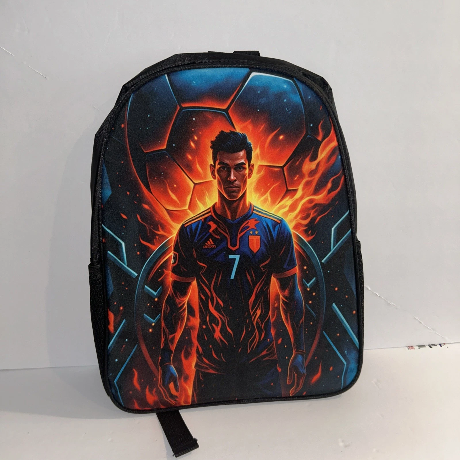 CR7 Backpack Set, Unisex Kids School Backpack, Soccer Bookbag for Boys Girls, Sports Travel Bag, Student Gift