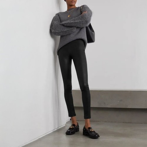 Theory Adbelle Leather Leggings Black Size 0 NEW NWT - Picture 13 of 14
