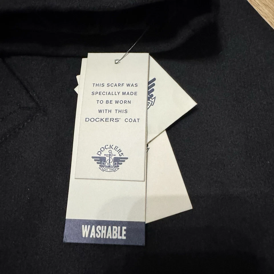 Dockers Jacket Mens 5XL Black Wool Blend Button Front Car Coat Outdoor NWT - Image 2 of 4