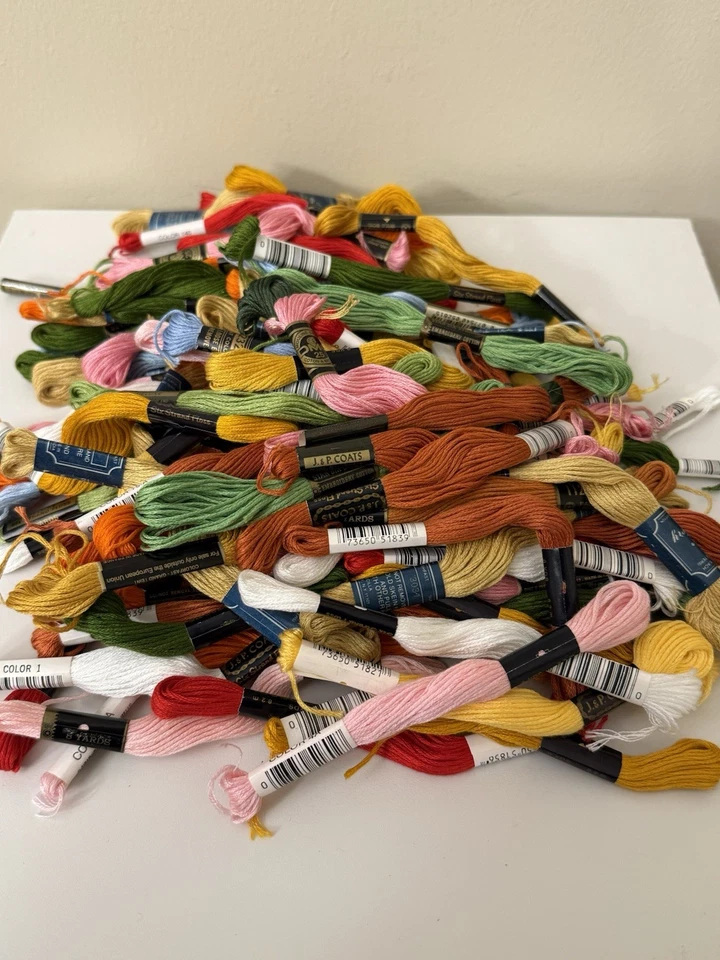 Large Mixed Lot  J&P Coats DMC Bucilla Embroidery Floss Multi Color 100 Skeins - Image 4 of 4