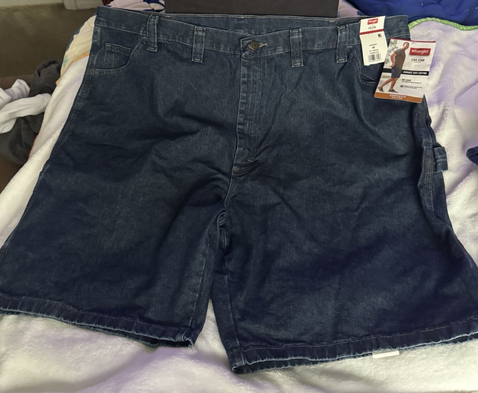 Wrangler Dark Denim Men’s Carpenter Shorts Size 48 NWT