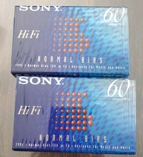 New SONY 2 HiFi 60 Minute Normal Bias Cassette Tape Sealed music and voice
