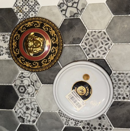 Versace RARE Rosenthal Medusa Red Gold Black Stunning Discontinued Bowl/Lid - Picture 4 of 4