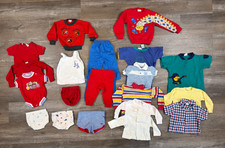 Baby Boys 1980s  1990s Colorblock Primary Color 20 piece Lot Sizes 0/3 to 3T