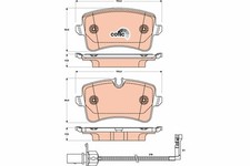 Bremsbelagsatz Scheibenbremse COTEC TRW GDB1902 für AUDI PORSCHE A6 A7 A5 A4 8K5