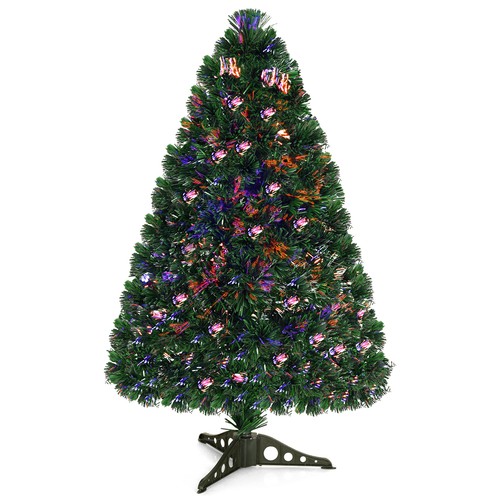 3Ft Pre-Lit Fiber Optic Artificial PVC Christmas Tree Tabletop w/ Plastic Stand - Bild 1 von 10