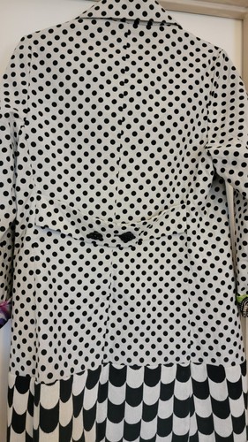 Desigual Trench Jacket Black And White Polka Dot Size 40 Pre-owned - Picture 7 of 15