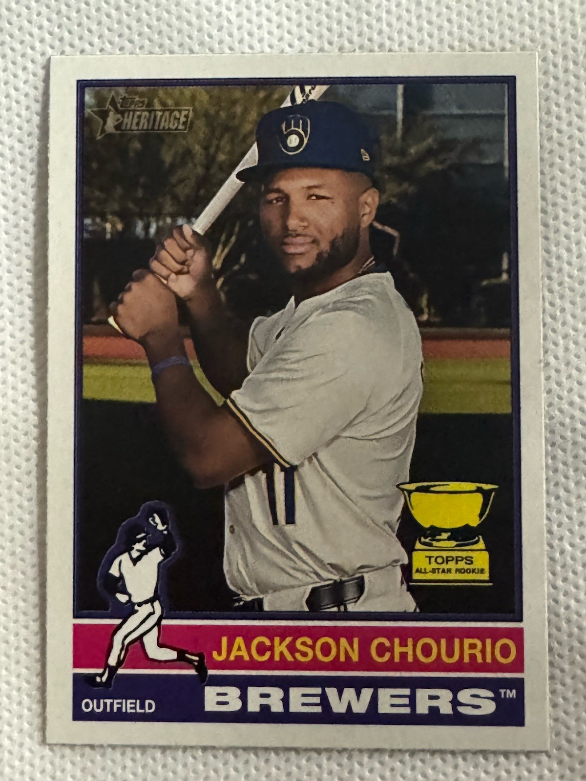 2025 Topps Heritage Baseball Jackson Chourio #106 Flipped Bat Variation SP