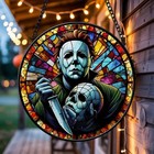 Michael Myers Glass Suncatcher, Scary Killers Halloween Window Home Decor