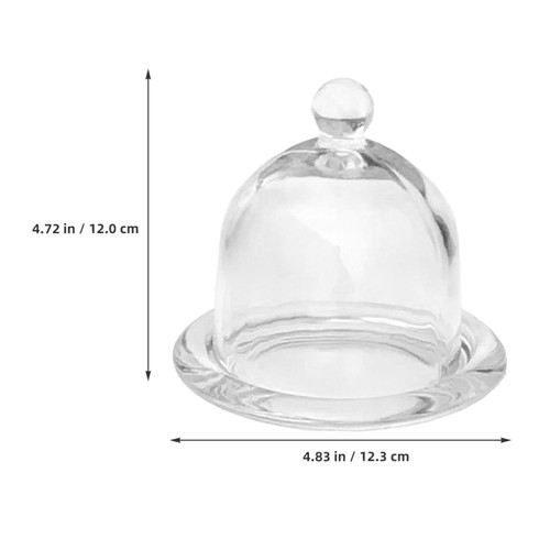  2 Pezzi Supporto da Dessert in Vetro con Cupola per Espositore Copertura Torta - Foto 10 di 12