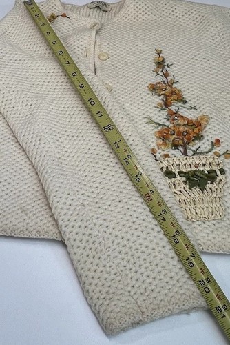 Vtg 100% Wool Embroidered Cardigan Sweater Majestic Specialties Inc - Picture 13 of 18