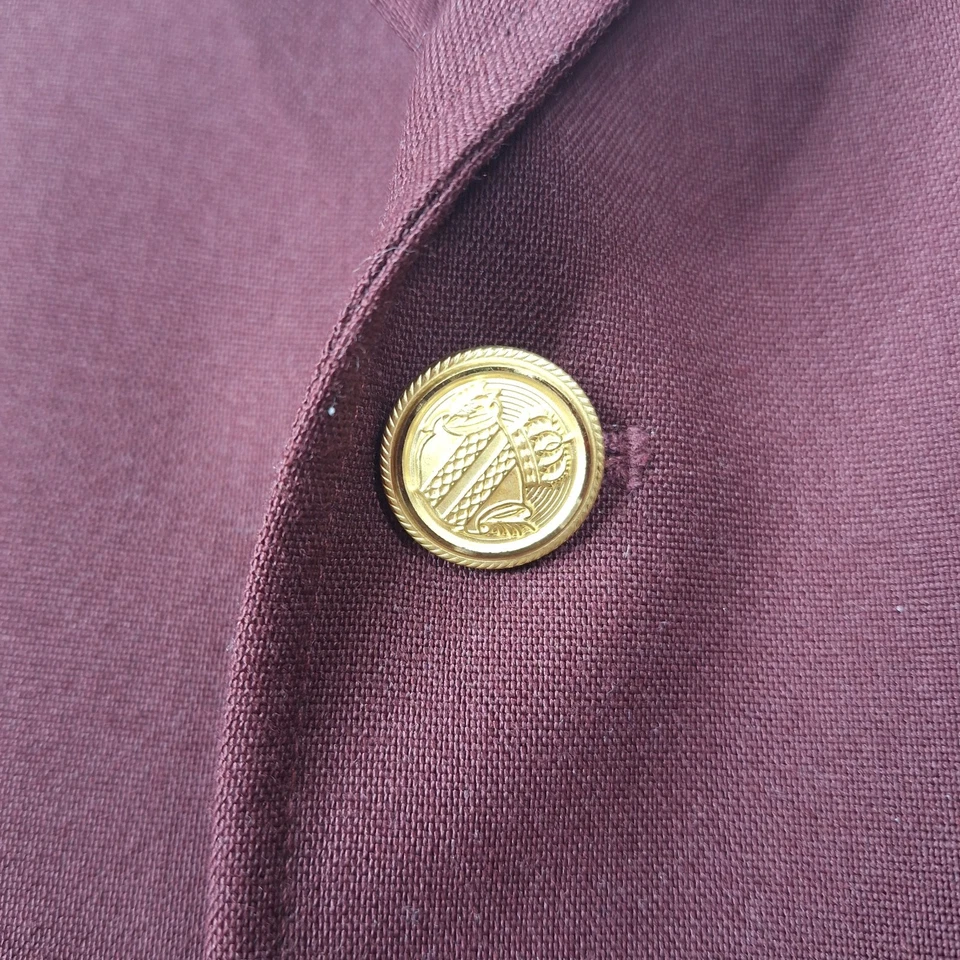 David Taylor Blazer Jacket Mens 48L Red with Gold Buttons Single Vented - Image 3 of 4