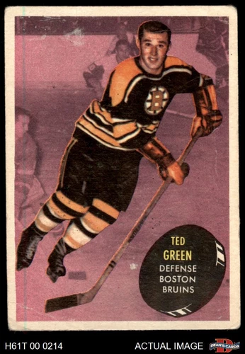 1961 Topps #2 Ted Green Bruins RC 1 - POOR