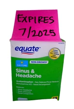 Equate Daytime Sinus & Headache - 48 Caplets EXPIRES 7/2025
