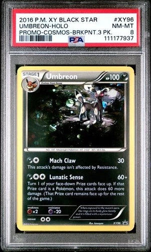 2016 POKEMON XY BLACK STAR PROMO #XY96 UMBREON HOLO PSA 8 (7937)
