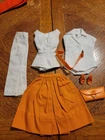 Barbie Vintage Pak Outfit 1960's Orange And White  W/ Accessories Shown