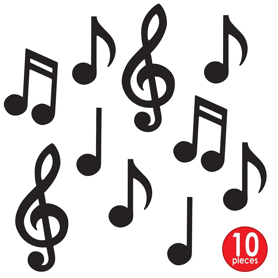 Beistle 54735-BK Mini Musical Notes Silhouettes (10 Pack), 5.5"-10.25", Black - Image 2 of 4