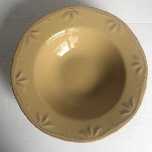 Thompson Pottery Sicily Caramel Wide Rimmed Soup Bowls 9" Raised Design Set Of 6 - Picture 4 of 24