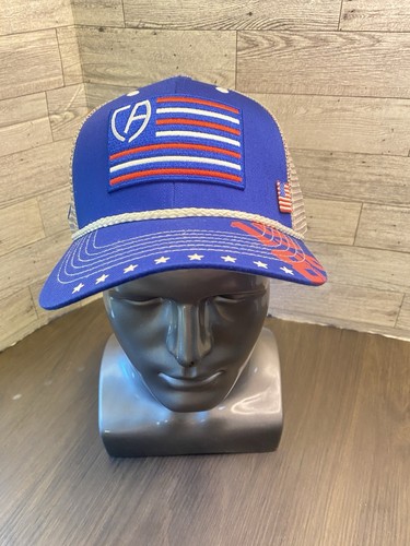 Blue And gray Meshback Cap America USA Flag Themed Hat - Picture 2 of 12