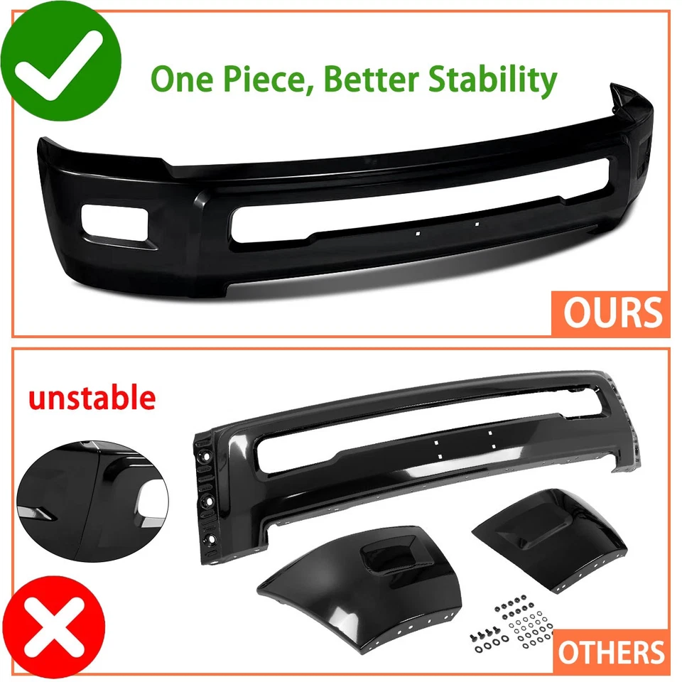 Paintable Front Bumper Face Bar For Dodge RAM 2500 3500 2010 2011-2018 W/O Hole Foto 2 de 4