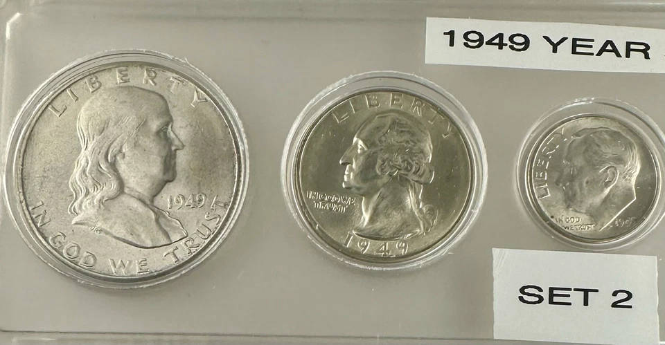 1949-P Mint 5-Coin Year Set – AU/BU – 90% Silver – Philadelphia Mint set #2 - Image 2 of 4